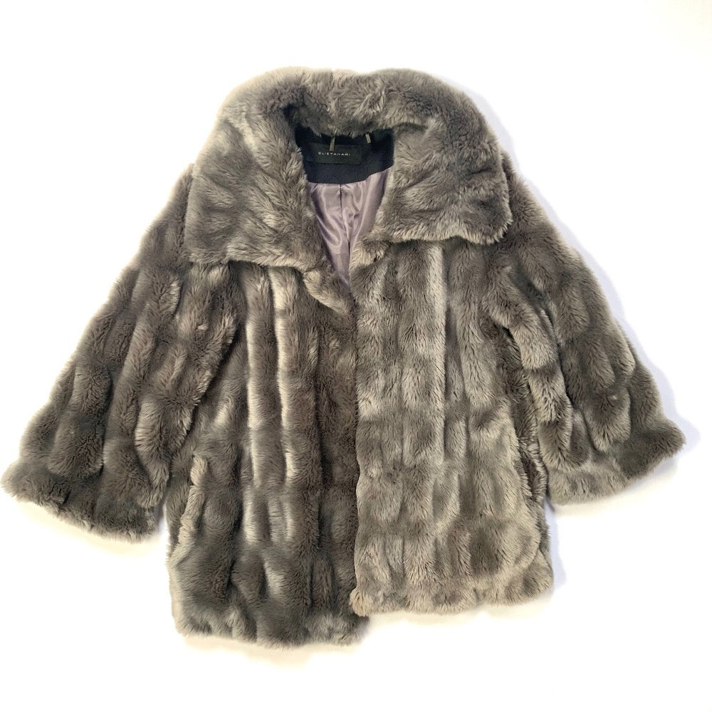 Elie Tahari Faux Fur Coat Jacket - Large